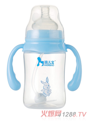 孩兒寶藍(lán)色寬口圓弧自動(dòng)PP奶瓶240ml