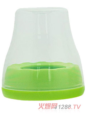 好可愛(ài)標(biāo)口奶瓶牙蓋組綠色