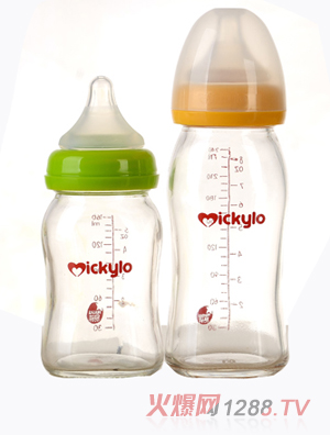米奇樂(lè)鈦晶玻璃抗摔奶瓶