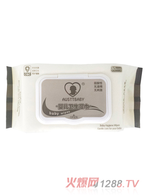 澳斯貝貝AUSTTBABY帶蓋yinge衛(wèi)生濕巾80片