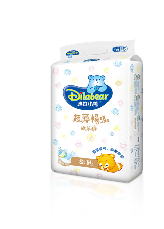 迪拉小熊超薄暢吸紙尿褲S64片