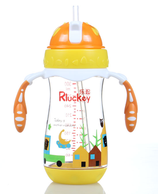 樂(lè)起PPSU帶吸管水壺300ml橙色