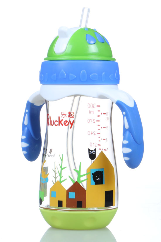 樂(lè)起PPSU歪嘴帶吸管水壺300ml藍(lán)色