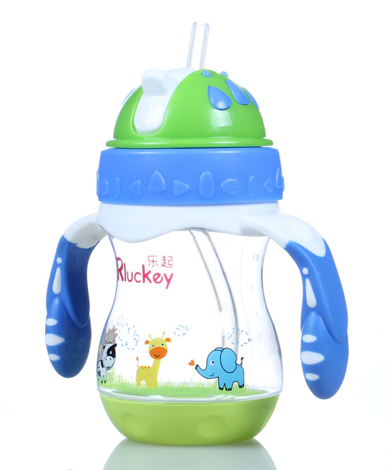 樂(lè)起PP歪嘴帶吸管水壺180ml藍(lán)色