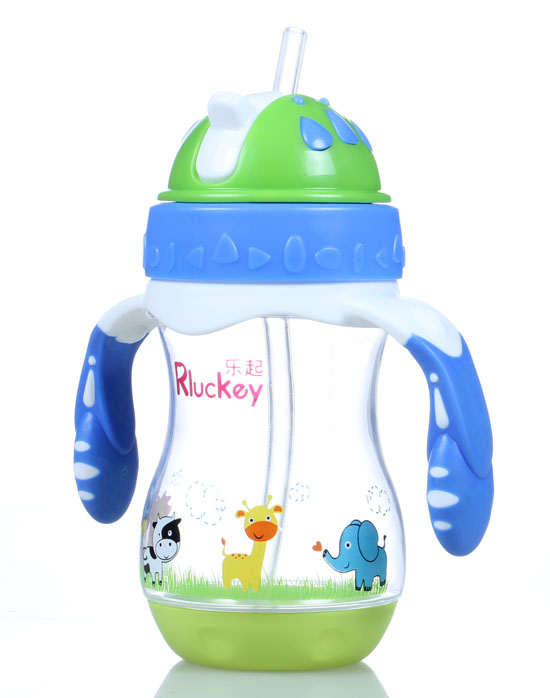 樂(lè)起PP歪嘴帶吸管水壺240ml藍(lán)色
