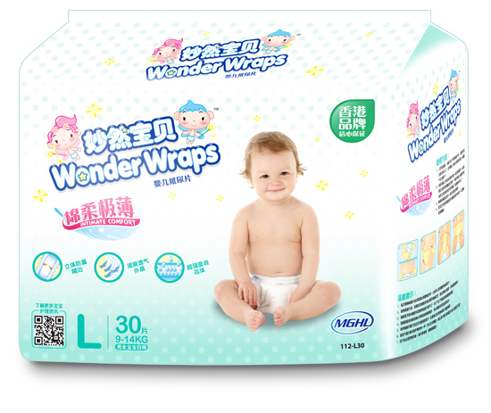 妙然寶貝棉柔極薄嬰兒紙尿片L碼30片